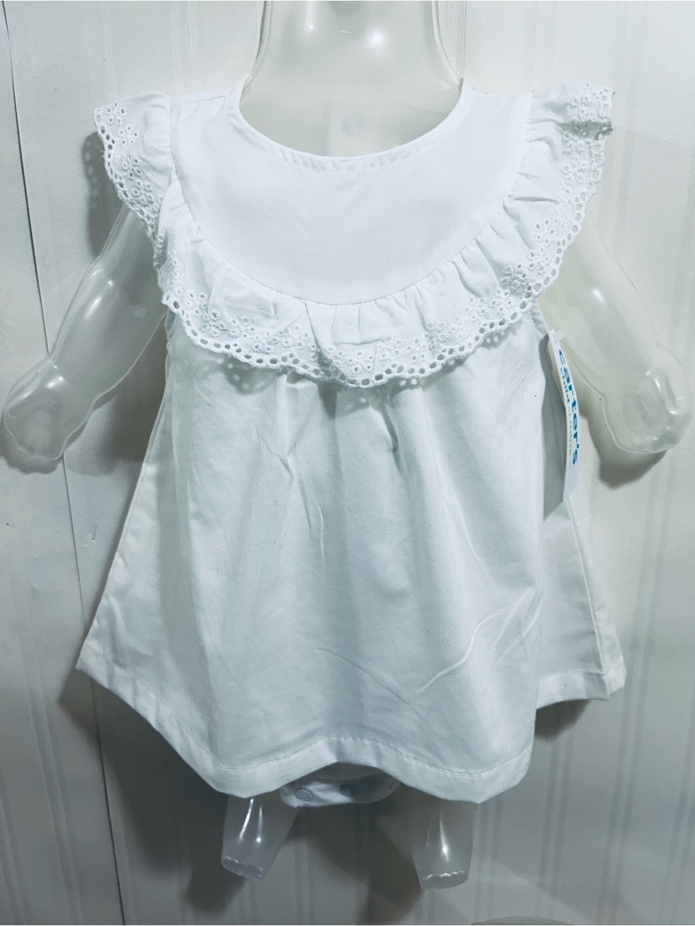 child of mine White Eyelet Collar Baby Dress
